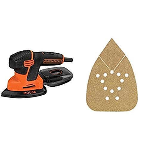 BLACK+DECKER BDEMS600 Mouse Detail Sander with BDAMX Mouse Assorted Sandpaper, 12-Pack