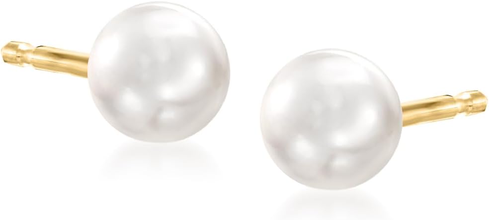 Pure Collection by Ross-Simons 4-5mm Cultured Pearl Stud Earrings in 14kt Yellow Gold
