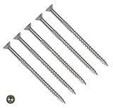 Résistance à la corrosion TERF® Lot de 20 vis de terrasse à tête fraisée plate en acier inoxydable A2 (304) anti-corrosion pour bois, terrasse, clôture, plancher, bois dur et tendre, vis à métaux, 4,5 mm x 60 mm