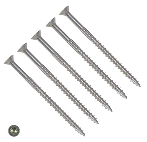 TERF® Decking Screws 4.5mm X 60mm Torx Drive Flat Countersunk Small Head Cutting Point Stainless Steel A2 (304) Anti Corrosion Screws For Timber Decking Fence Floorboard Hard & Softwood - Pack of 20