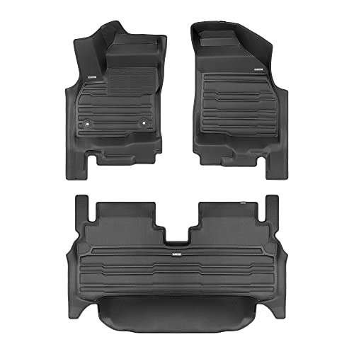 TuxMat - for Chevrolet Bolt EUV 2022-2024 Models - Custom Car Mats - Maximum Coverage, All Weather, Laser Measured - This Full Set Includes 1st and 2nd Rows