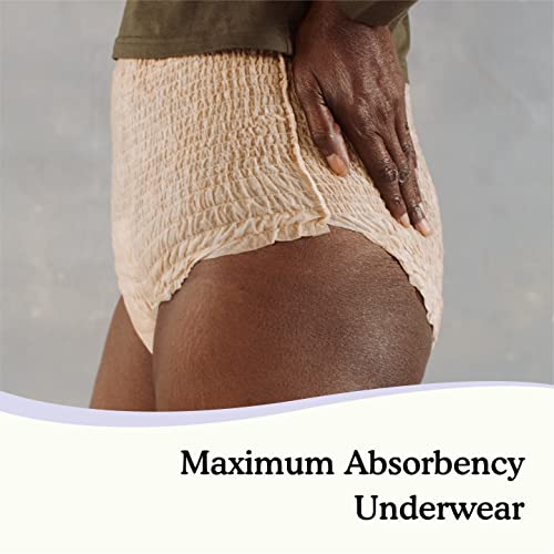 Because Premium Maximum Plus Pull Up Underwear For Women - Absorbent Bladder Protection With A Sleek, Invisible Fit - Beige, Absorbs 4 Cups - X-Large 80 Count (Pack Of 1) #TOP6