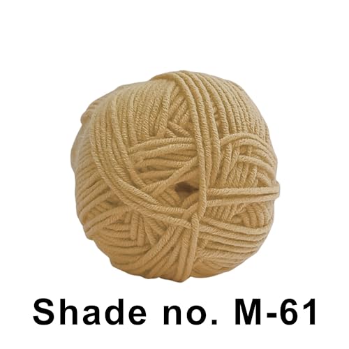 Image of VCR 4ply Yellow Ochre Yarn, 100 Grams Hank, 190 Meters Length, Acrylic Ball for Crochet and Knitting, Soft Crosia Threads, Pack of 1 Yarn, Suitable for DIY Crafts