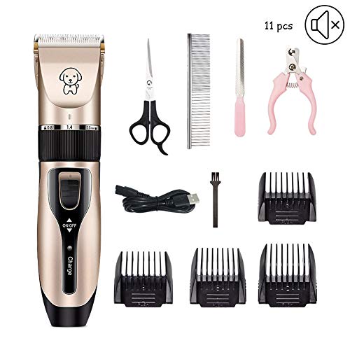 Showlovein Dog Clippers Pet Grooming Clipper Kits Dog Nail Clippers Low Noise Rechargeable