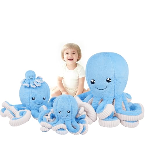DENTRUN Octopus Stuffed Animals, Giant Octopus Plush Doll Play Toys for Kids Girls Boys Adults Birthday Xmas Halloween Present Stuffed Sea Animals Plushie, 7/16/24/32 Inches, 5 Colors