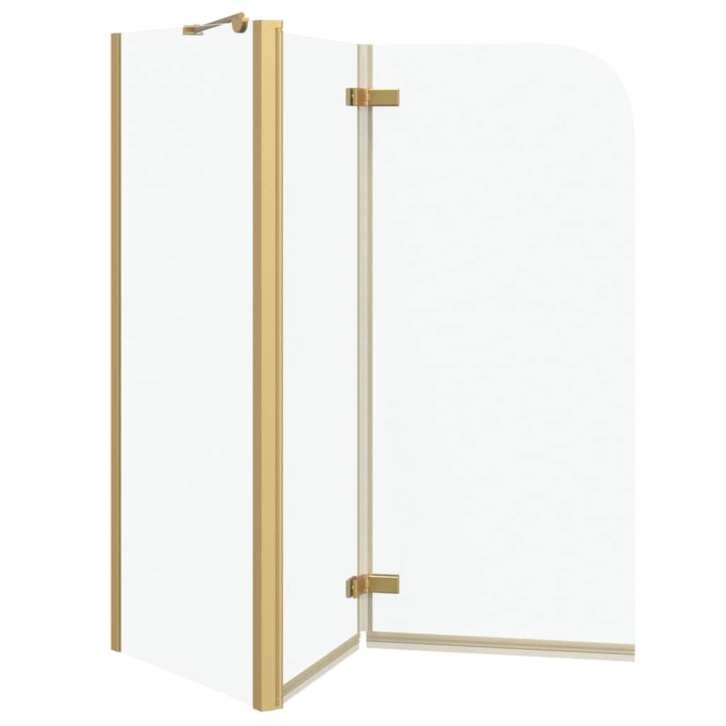Regulowana kabina prysznicowa złota 120 x 68 x 130 cm | Szkło bezpieczne, rama aluminiowa, zakres regulacji 61,5-67 cm, nowoczesne wzornictwo