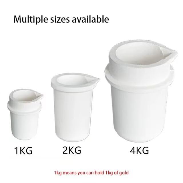 Crogiolo in ceramica resistente alle alte temperature ad alta purezza da 2 kg per fusione ad alta temperatura fino a 1800 ℃