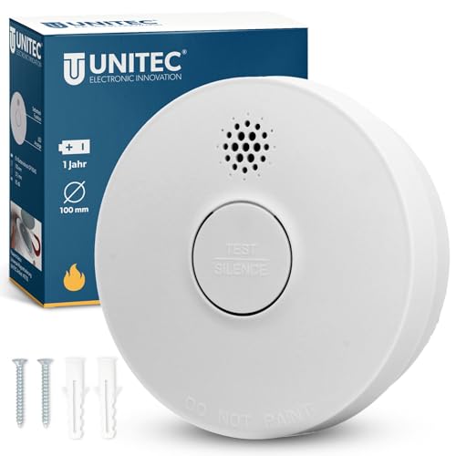 UNITEC Rauchwarnmelder TÜV geprüft, Batterielebensdauer 1 Jahr
