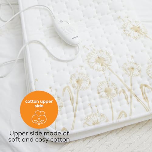 Image of Beurer German Engineering UB 33 Electric Underblanket for Single Bed I German Engineering I 3 Temperature Settings I Printed Cotton Top I Overheat Protection I Illuminated Controls I Machine Washable 30C I OEKO-TEX Certified I 3-Year Warranty