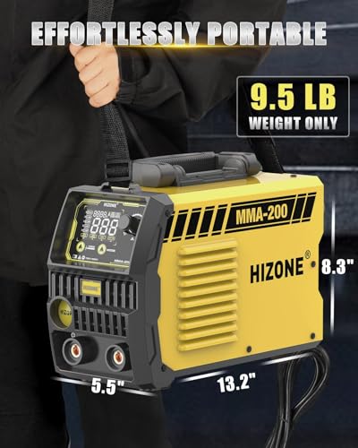 Image of HIZONE 200A Stick Welder, 110V /220V ARC /Lift TIG Welding Machine with Welding Rods, LCD Timekeeping Display Welder MMA Welder with Hot StartPortable IGBT Inverter Welder Hot Start