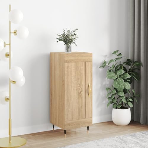 Homgoday Aparador Madera contrachapada Color Roble Sonoma 34,5x34x90 cm, Alacena de Cocina, Aparador Comedor, Mueble Auxiliar, Armario Cómoda Almacenamiento Buffet Aparadores Mobiliario Type20