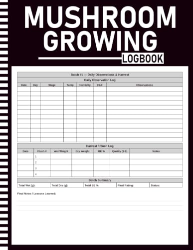 Mushroom Growing Log Book