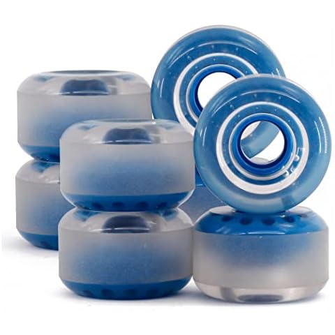 BTFL Outdoor Roller Skate Wheels blue – 8-Pack of 38mm x 62mm 80A | Flow Recreational Roller Skate Wheels for Park Ramps Street Bowls Outdoor Quad Skating Cover