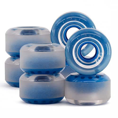 BTFL Outdoor Roller Skate Wheels blue – 8-Pack of 38mm x 62mm 80A | Flow Recreational Roller Skate Wheels for Park Ramps Street Bowls Outdoor Quad Skating