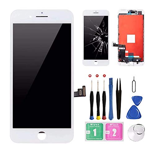 for iPhone 7 Plus Screen Replacement White- Diykitpl Screen Replacement Kit for iPhone 7 Plus 5.5 inch, 3D Touch LCD Digitizer Display Screen Compatible for A1661 A1784 A1785 with Repair Tool +Protect