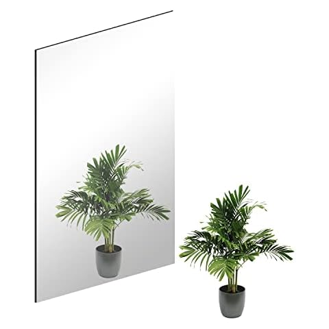 TSKDKIT HD Wall Mirror Self Adhesive Glass Mirror High Clear Mirror Stick On Frameless Large Adhesive Mirror Tile for Bedroom, Living Room, Hallway Decoration(40 x 30cm) Cover