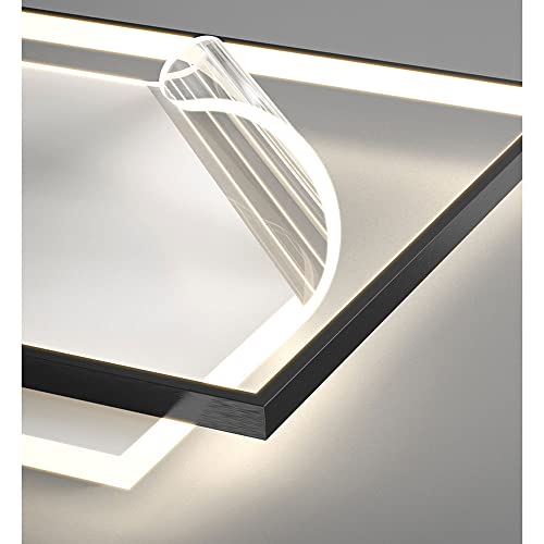 Plafonnier LED dimmable carré 57W noir pour éclairage de salon - 6