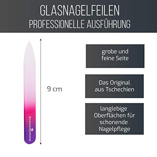 Schwertkrone Kristall Glasnagelfeile Original aus Tschechien 9cm doppelseitig – Bild 3