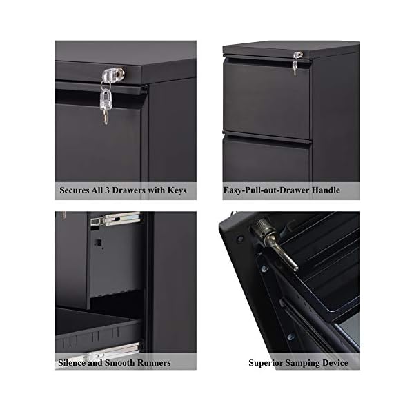 Buccy 2 Drawer Filing Cabinet Mobile Home Office Filing Cabinet, Filing Cabinet With Lock Home Filing Furniture - Image 3