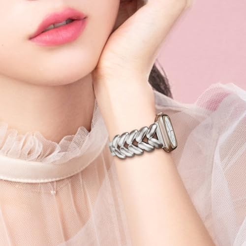 Image of VISOOM Bracelet Compatible for Series 11 /10 /9 /8 /se Apple Watch Band 46 /45 /44 /42 /41 /40 /38mm Series 7 /SE Women Dressy Luxury Wristband Jewelry Metal Watch Strap for iWatch Series 6 /5 /4 /3 /2 /1