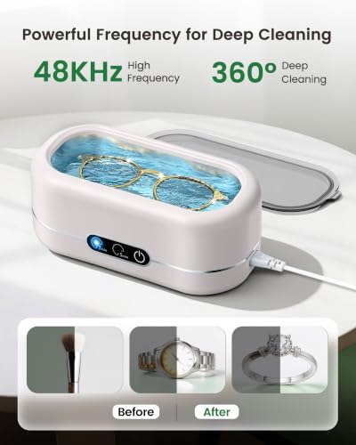Image of Miorcols Ultrasonic Cleaner Machine for Jewelry,48KHz with 2 Cleaning Modes