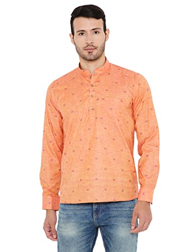 Image of Maharaja Linen Regular Short Kurta with Ful Sleeves for Men