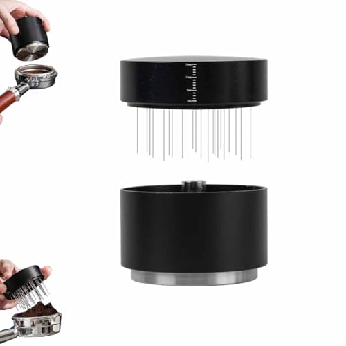 3-in-1 Coffee Distributor and Tampers with WDT Tool,51/53/58mm Espresso Distribution Tool Set,with Height-Adjustable Base,Profes