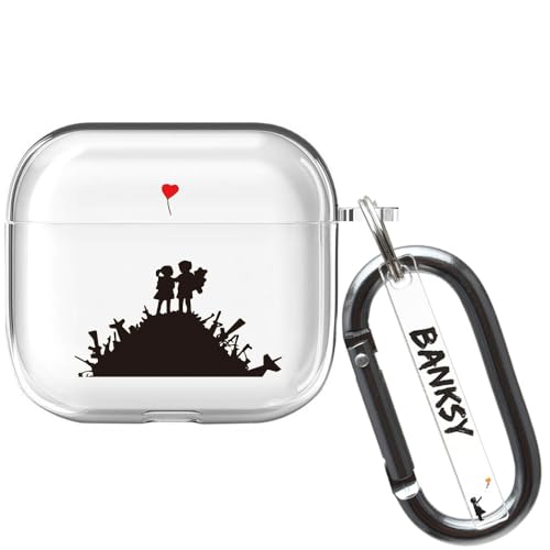 ONLYOU Airpods3 �p �P�[�X ������� �؍� TPU �\�t�g �o���N�V�[ Banksy �S�~�R�̏��N���� ���� �V���v�� ���f�B�[�X �����Y �G�A�|�b�h �G�A�|�b�Y ���킢��(AirPods�i��3����j �S�~�R�̏��N����)