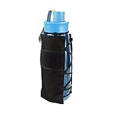LIVIQILY Tactical Molle Water Bottle Military Pouch Holder Carrier Outdoor Hiking Travel Kits Kettle Bags (Black)
