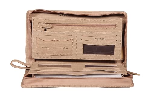 Image of Sukeshcraft Multiple Cheque Book Holder | Original PU Holds Upto 8 Cheque Books, CypresBaige