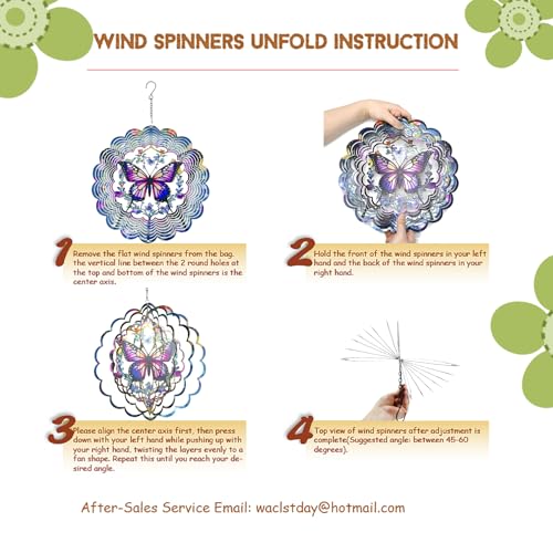 Image of Eandisom Wind Spinners Outdoor Hummingbird - Birthday Gifts for Women Mom Grandma, Hanging Wind Spinner 12 inch 3D Wind Sculptures for Garden Decor for Outside, Patio, Yard, Outdoor