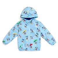 Disney Mickey Mouse Toddler Boys Zip Up Waterproof Rain Jacket Blue 4T