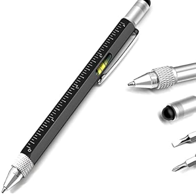 MOJOTIC 6 en 1 bolígrafo multifunción con bolígrafo, regla, nivel de burbuja, destornillador Phillips y plano, regalo para hombre, gadget para él, padre, día del padre, Navidad, San Valentín | Ya disponible en tu tienda friki favorita! En mundofriki.es!