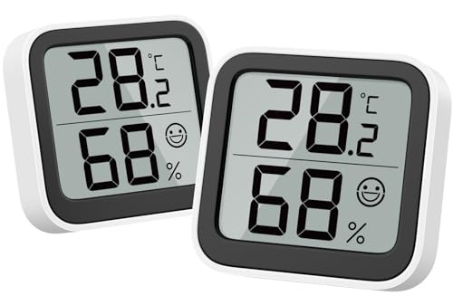 NOKLEAD Thermometer Luftfeuchtigkeitsmesser im Inneren Mini-Hygrometer Monitor Raumtemperaturmessgerät mit Gesichtssymbol Komfortanzeige...