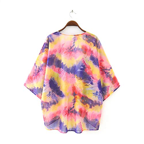 Image of CASURESS Women's Cardigan-Sheer Kimono Loose Summer Floral Print Cover Ups