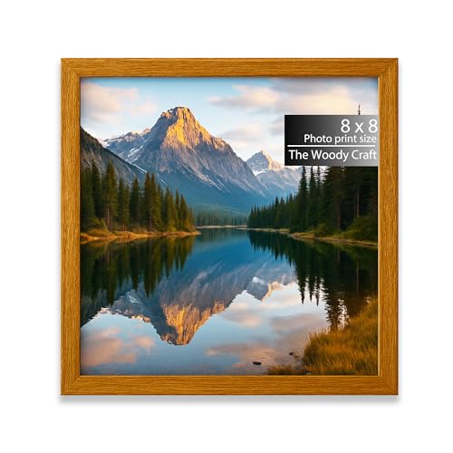 Image of Square Frame 8x8 inch | Vibrant Photo Frames For Wall Decor | Wall Photo Frames To Energize Decor | Wooden Frame With Lasting Finish | Orange Picture Frames | Birthday Photo Frame