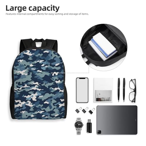 Navy camouflage pattern Travel Backpack for Men & Women 15.6 inch Laptop Backpack Waterproof Work Back Pack4