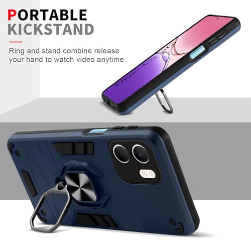 Image of AIBEX Armor Back Cover Compatible for Oppo A5X 5G| Rugged Shockproof Case with Ring Holder & Kickstand | Military-Grade Protection | Magnetic Car Mount Compatible