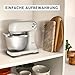 Tefal Bake Easy, Küchenmaschine, kompakt, einfache Bedienung, 12 Geschwindigkeiten, Pulsfunktion, 3,5-Liter-Schüssel, inkl. Schneebesen, Rührbesen, Knethaken, 500 Watt, Weiß, QB140AF0
