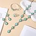 JMScape 4 PCS Western Turquoise Jewelry for Women Boho Vintage Navajo Pearl Necklace Earring Bracelet Ring Set Country Cowgirl Accessories for Gift (R-Green)