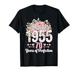 Floral Perfection 70th birthday t shirts for women