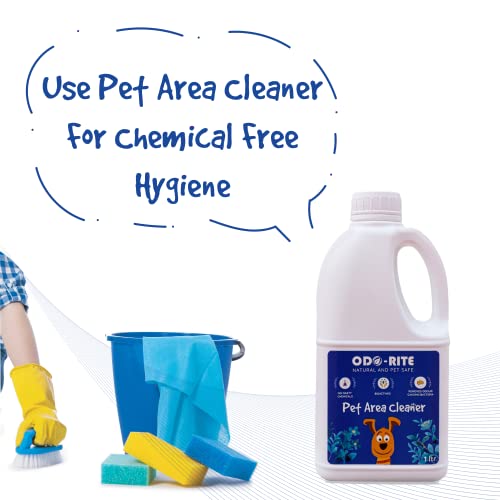 ODO-RITE Combo Pack Pet Area Freshener 200 ml Spray + Kennel Wash 1000 ml | Stain and Odour Remover 100% Natural