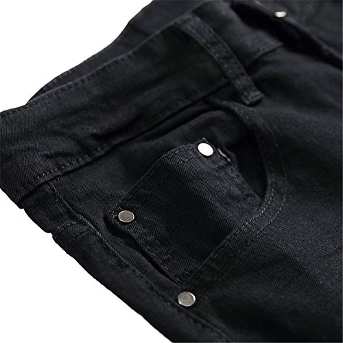 Andongnywell Skinny Fashion Men's Ripped Straight Biker Distressed Slim Stretchy Jeans Destroyed Trousers3