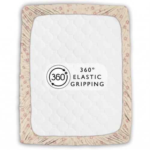 Image of Story@Home King Size Bedsheet | Cloud Cotton Fitted Sheet King Size with Two Pillow Covers| Super Soft Bed Sheet for King Size Bed | Floral Design (270 x 250 cm, Pastel Pink)