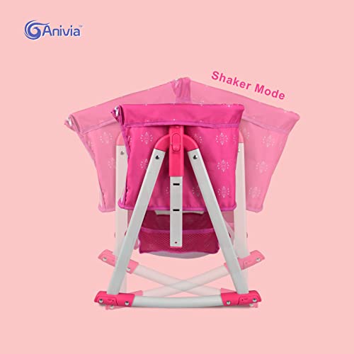 Anivia Doll Bed Furniture 2 Function Toy, Doll Bed and Doll Swings Together for 18 inches Baby Dolls, Baby Doll Crib with Bottom (DP601PINK) - Thumbnail 4