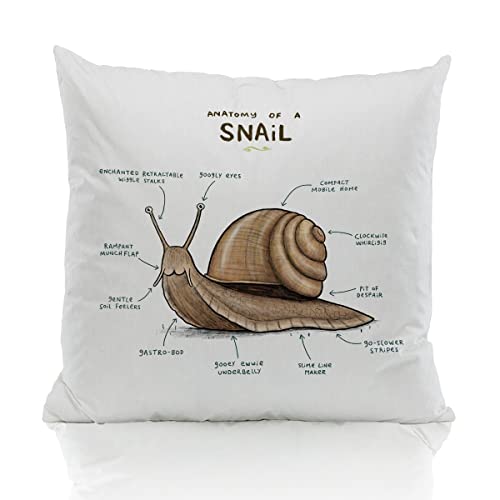 Zjsyxxu Anatomy Of A Snail Throw Pillow Cover 18 X 18 Inch Decoration For Home Bedroom Living Room Boys Room Nursery Playroom Decor,Gift For Snail Lovers Boys Kids Teens Zoologist #TOP26