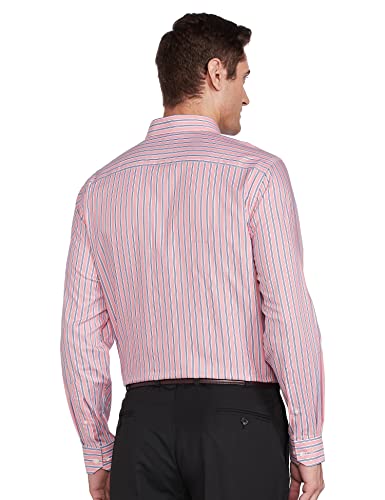 Image of PARK AVENUE Men's Striped Regular Shirt (PMSN14364-E5 Orange XL)