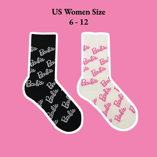 LilRoot Pink Active Socks Cute Letter Pattern Sports Breathable Cotton Crew Socks Aesthetic Casual Socks for Women- 2 Pairs2