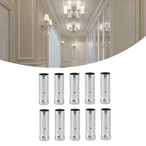 Produktbild von 10x E14 Metallrohr Für Kerzenlampensockel – 25 X 80 Mm, Schwarz, Galvanisiert, Für Kronleuchter & DIY