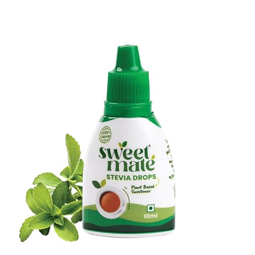 Sweetmate Stevia Drops - 10ml (10 ml x Pack 1) - 200 Drops Per Pack - Plant Based Sweetener - Zero Calorie - Diabetic Friendly - Sugar Free Liquid For Hot & Cold Beverages & Food Preparetion